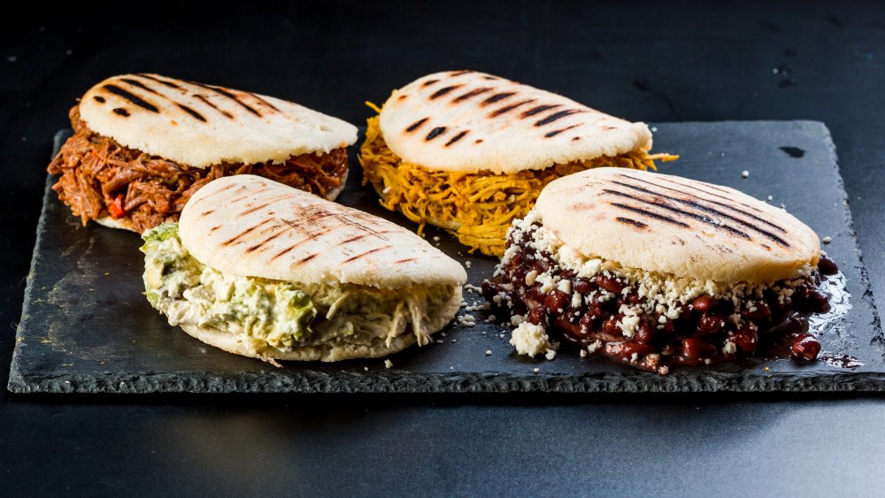 A selection of arepas on a plate 