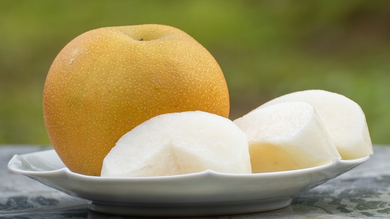 Asians pears peeled and cut