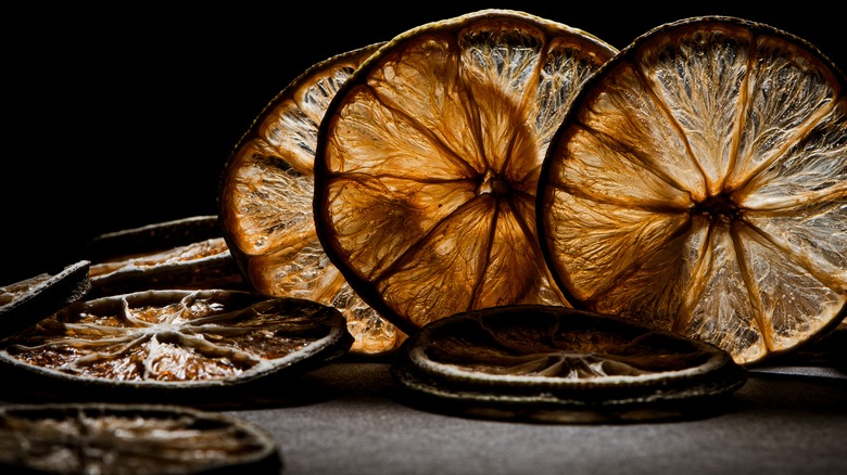 Wheels of dried black lime