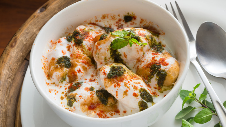 A bowl of dahi vadey