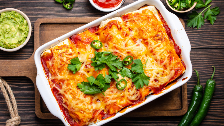 enchiladas in baking dish