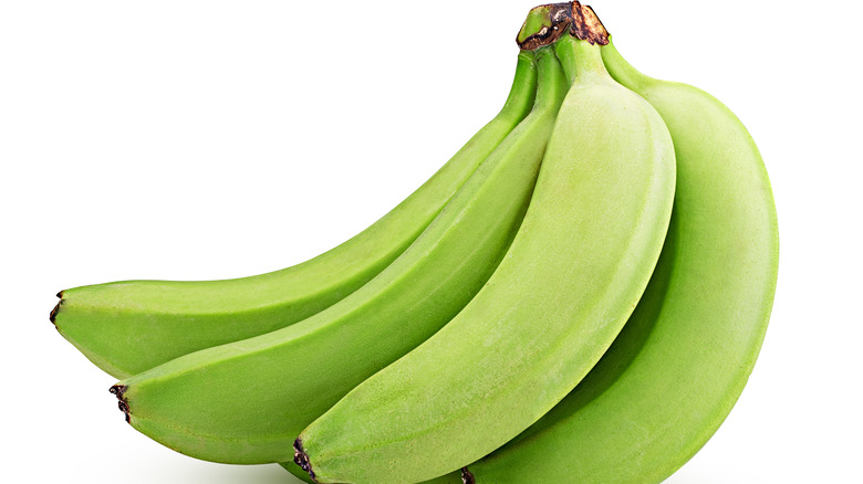 bunch of green bananas