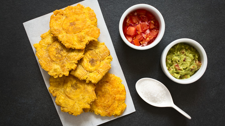 Tostones on a white plate