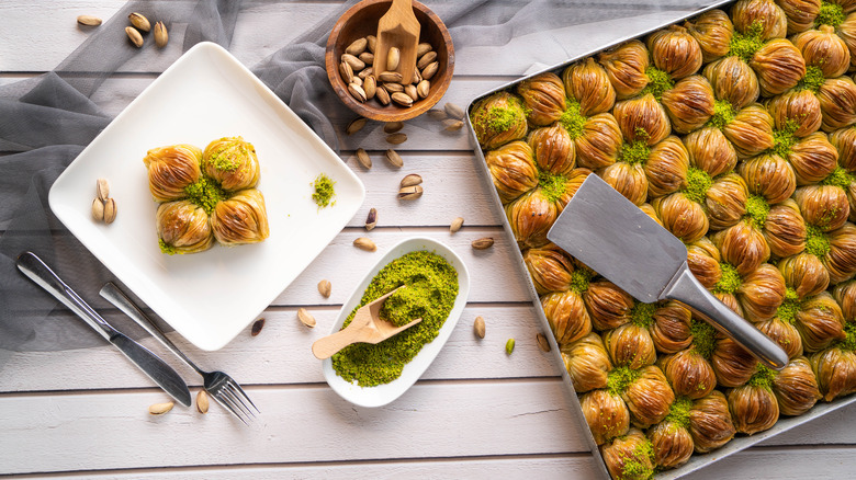 Baklava made with pistachios