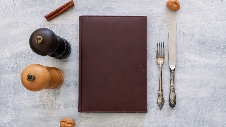 Fancy menu on table