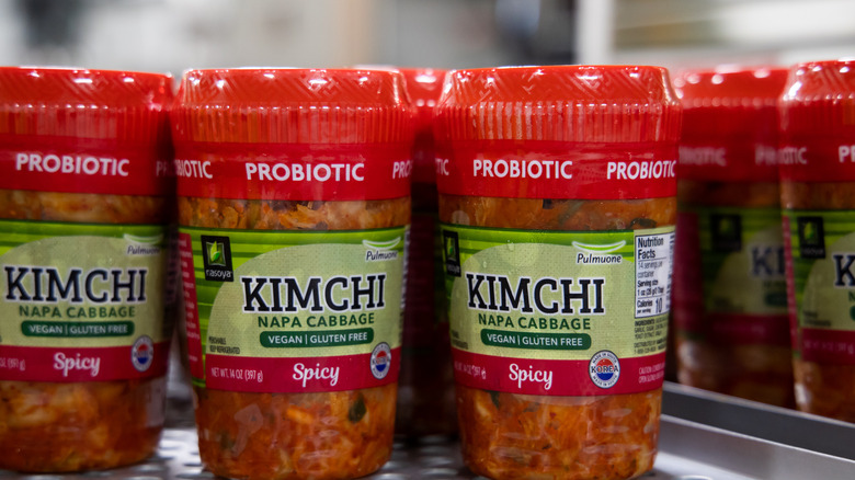 bottles of kimchi