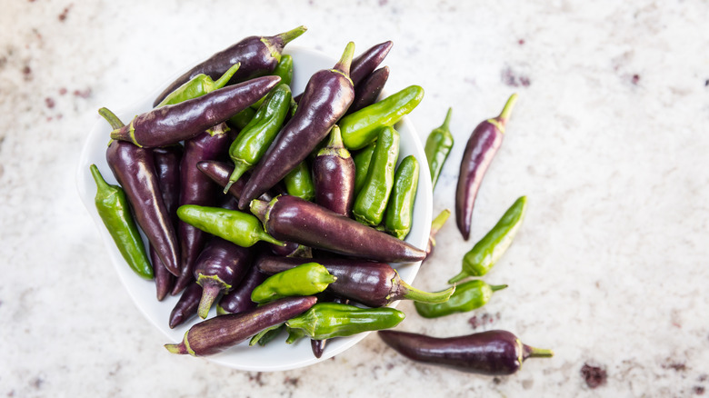 different colors of chilis