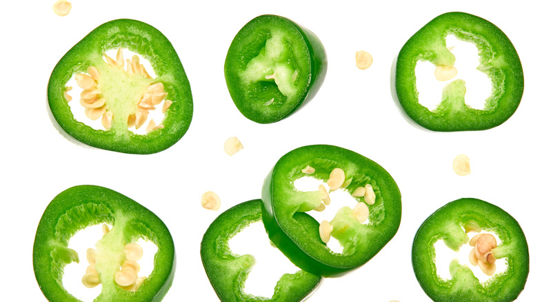 slices of Serrano peppers