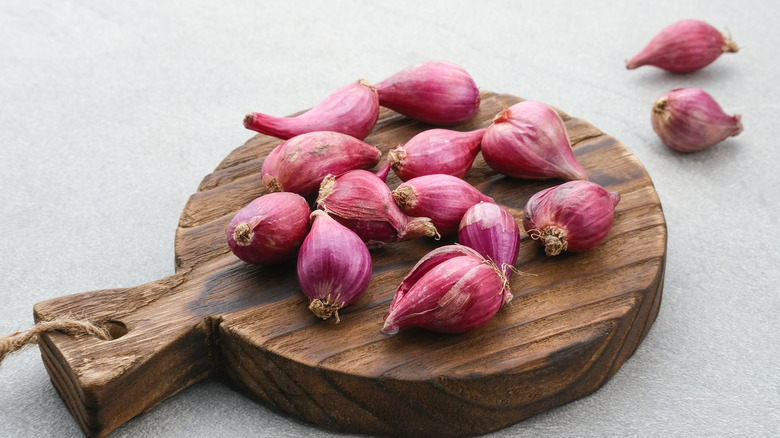 shallots on cutting board