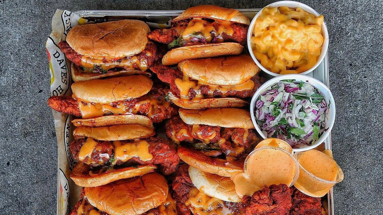 Dave's Hot Chicken sliders