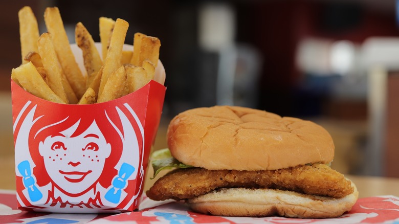 Wendy's Crispy Chicken Sandwich with a side of fries