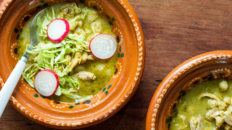 Green pozole mexican stew