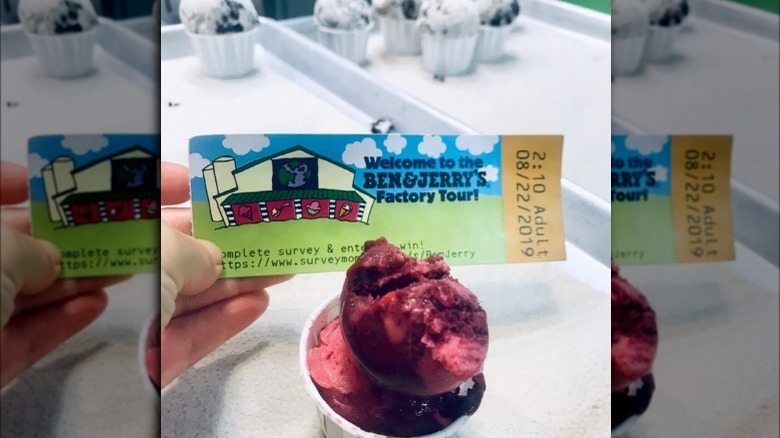 Ben & Jerry's ice cream and ticket