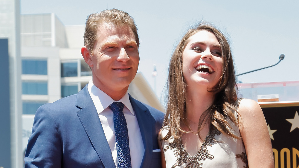 Bobby Flay celebrates with Sophie