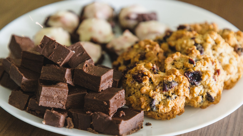 plate with chocolate selection