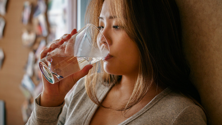 Woman drinking water