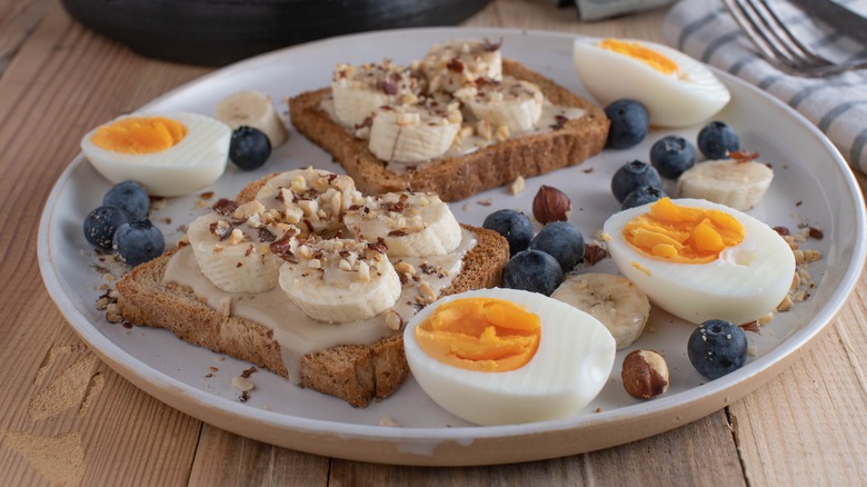 almond butter toast with fruit