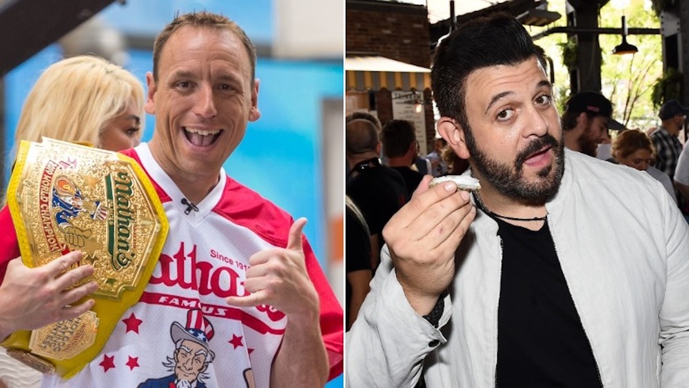 Competitive eater Joey Chestnut and former Man v. Food host Adam Richman