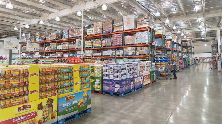 Shelves and aisles at Costco