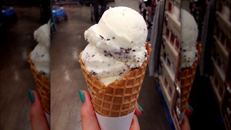 woman holding Costco gelato