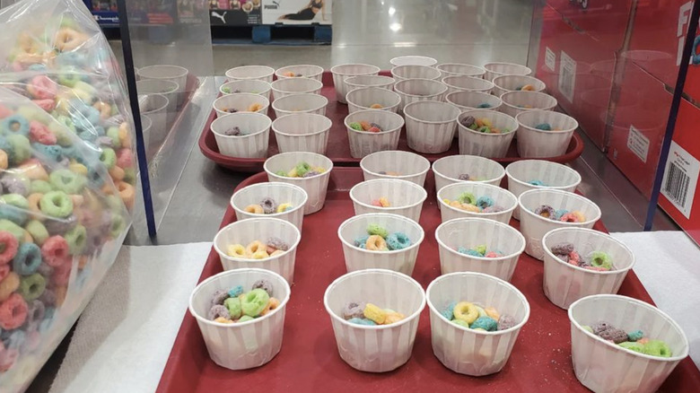 tray of froot loops samples at costco