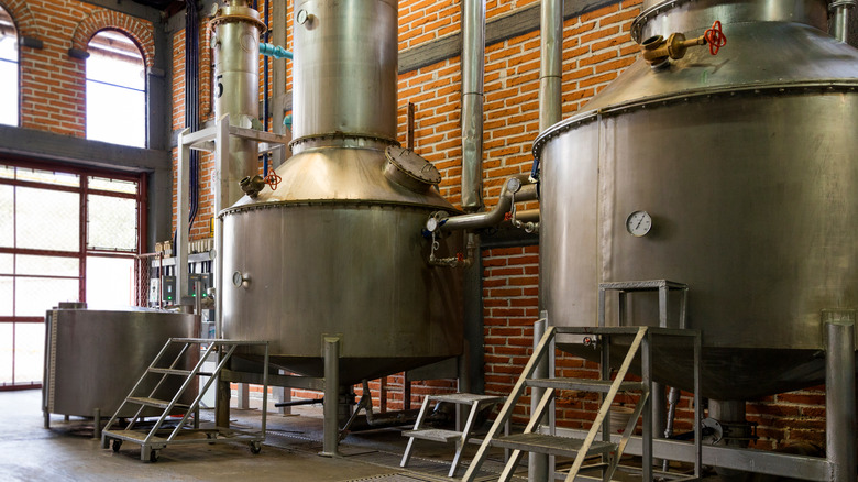 Two distillery tanks