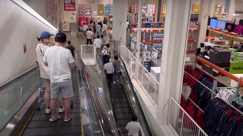 Escalators at Costco in Japan