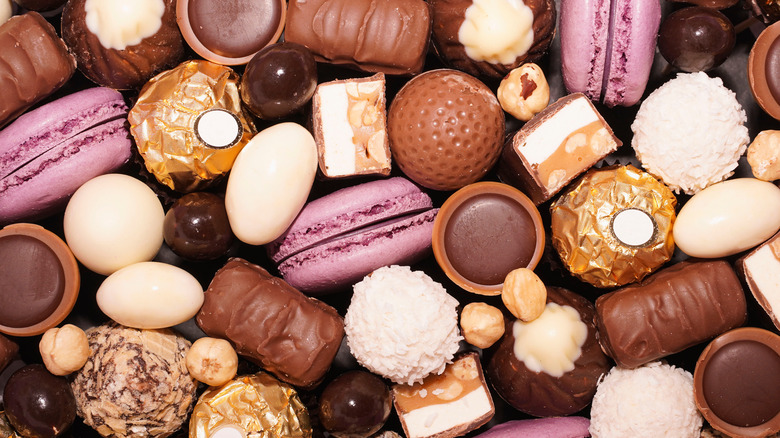 Candies, chocolates, and macaroons