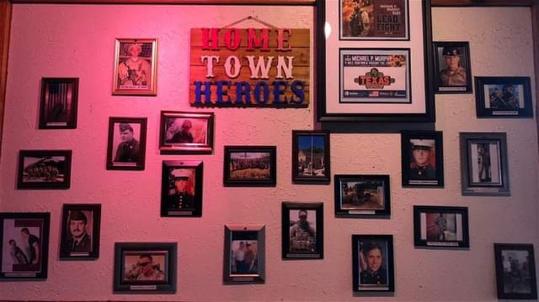 Texas Roadhouse hometown heroes wall 
