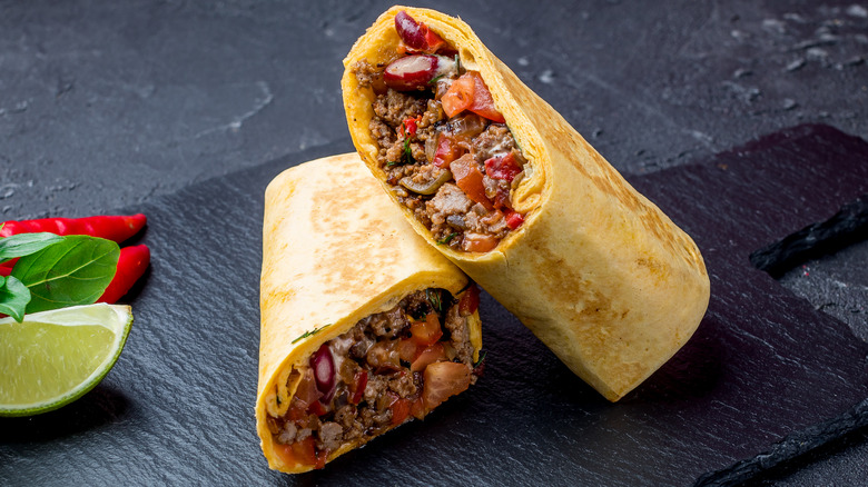 burrito with chili