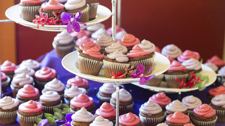 gourmet cupcakes at wedding reception