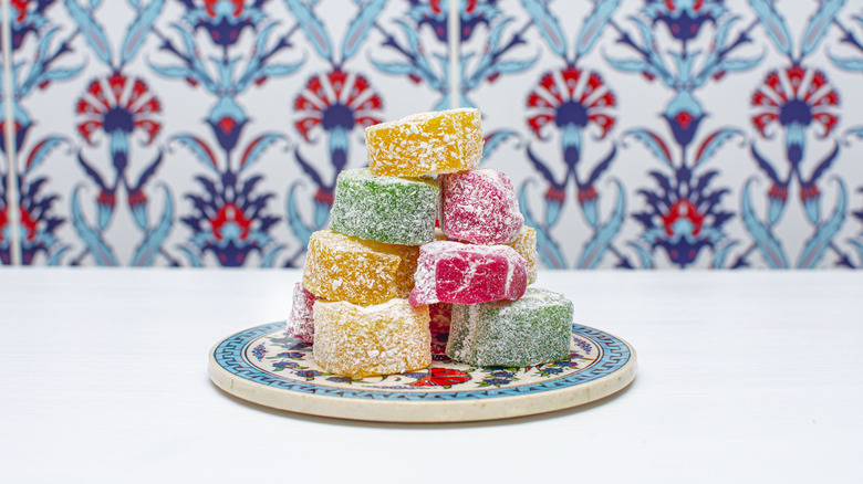 Various types of Turkish delight