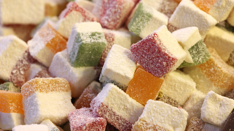 Various types of Turkish delight