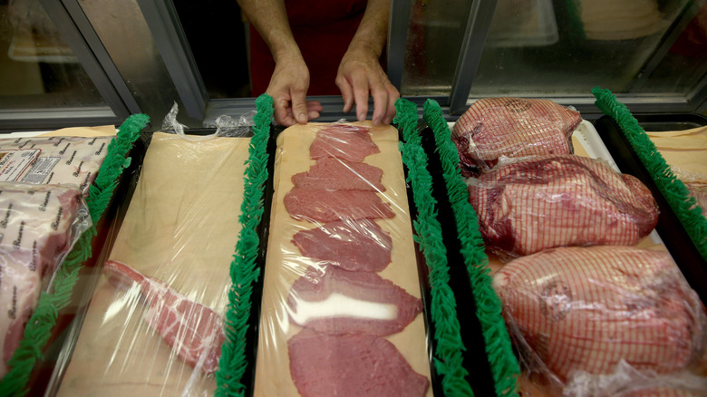 Veal on display for purchase