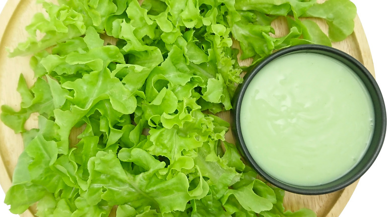 lettuce and wasabi dressing