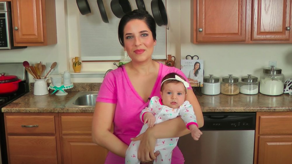 Laura Vitale of Laura in the Kitchen and baby Mia