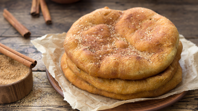 Navajo fry bread on a plate