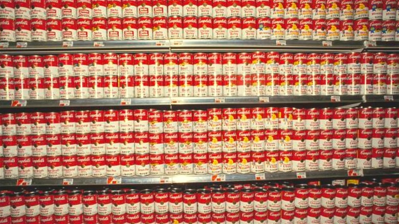 Rows of Campbell's Soup cans