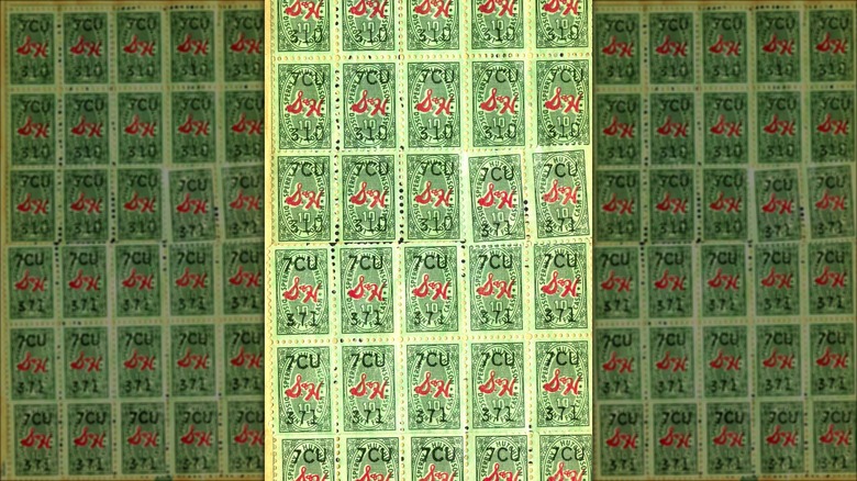 Sheets of S&H Green Stamps