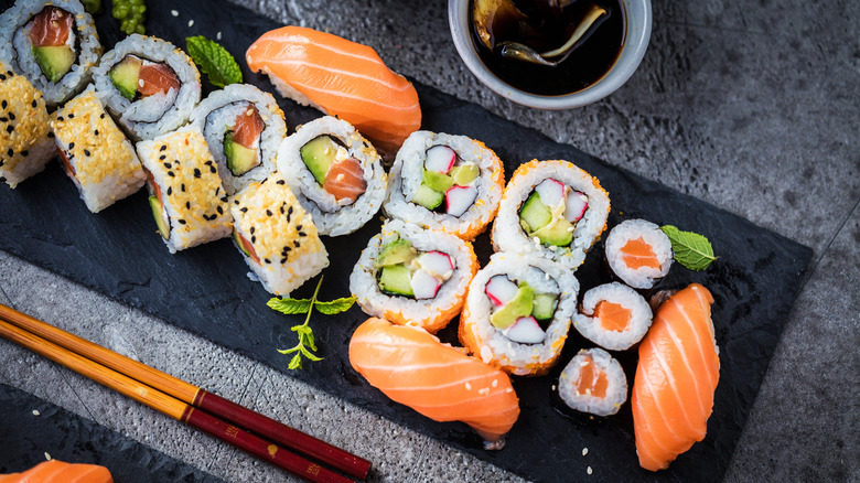 assortment of sushi