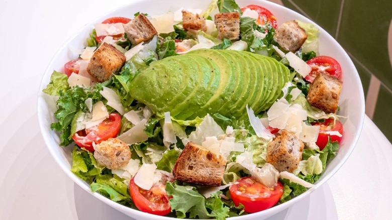 Avocado on salad