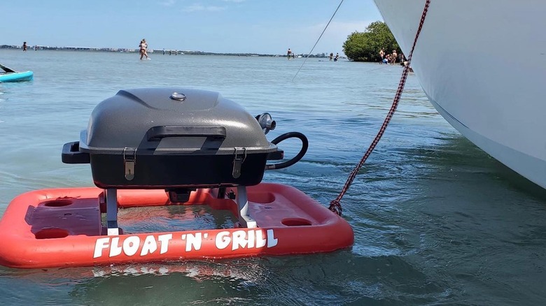 Float 'N' Grill on water
