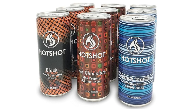 Assorted HotShot coffee cans