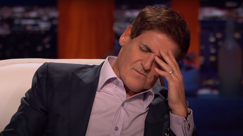 shark mark cuban looks pained 