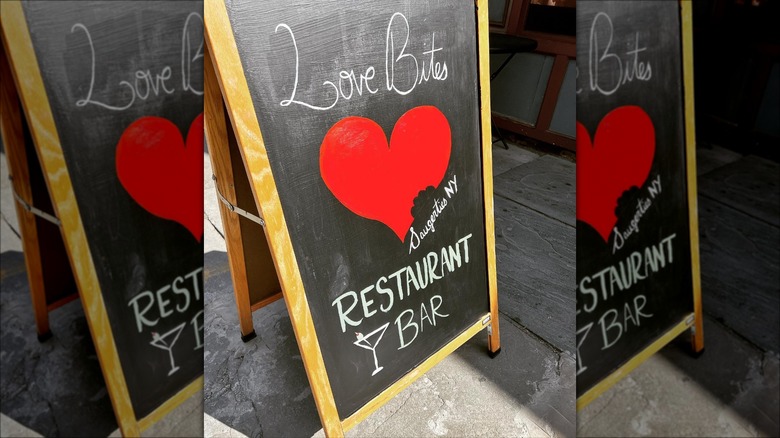 Love Bites cafe board