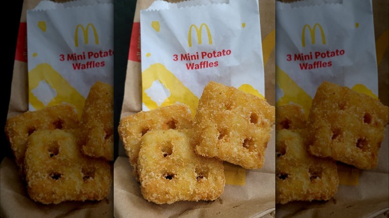 Three potato waffles from McDonald's