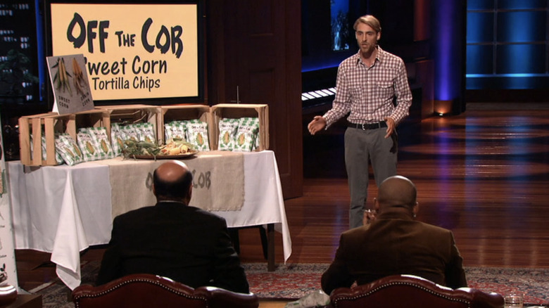 Sheldrake pitching on Shark Tank