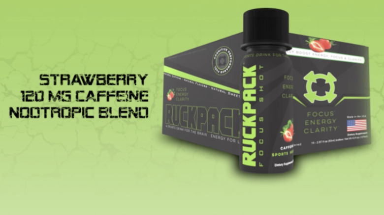 ruckpack energy drink advertising caffeine and nootropics