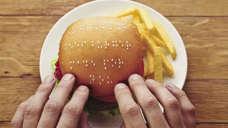 A close up of Wimpy's Braille Burger
