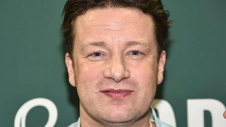 A tight-lipped Jamie Oliver